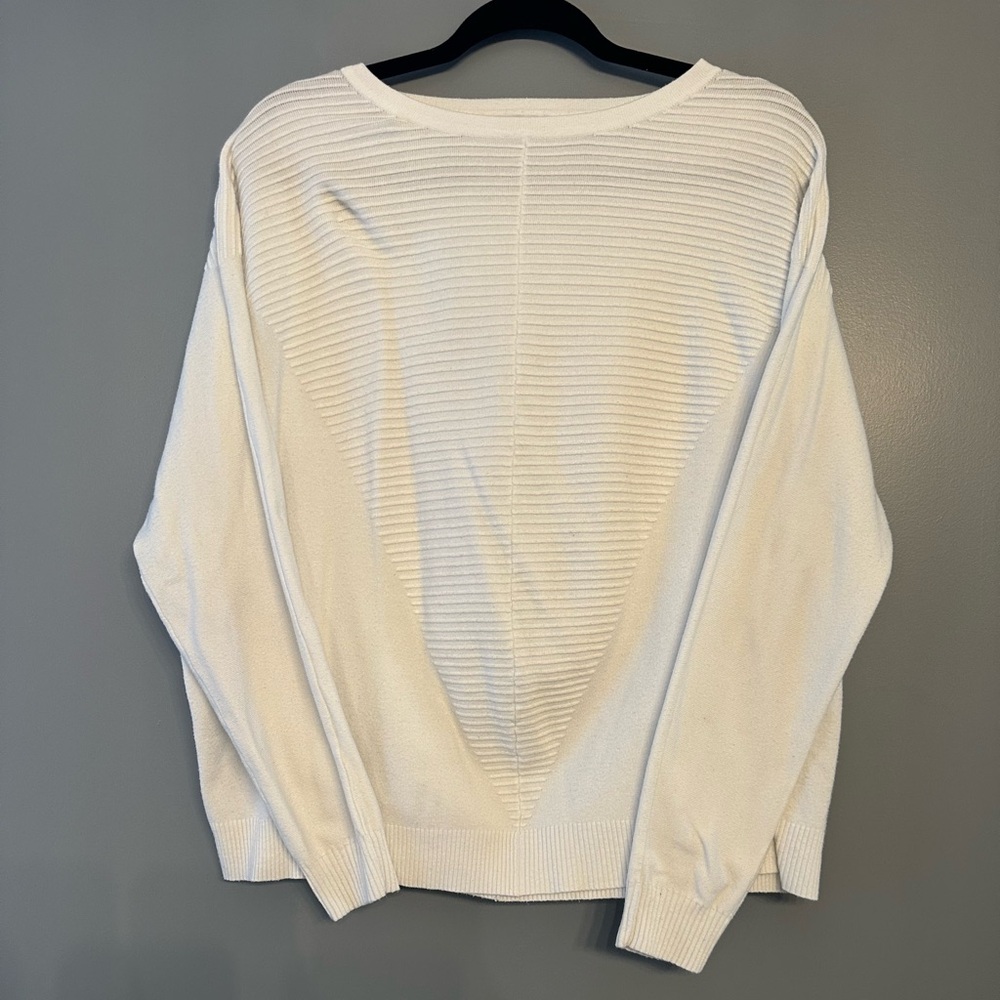 White Ribbed Sweater - Picture 1 of 3